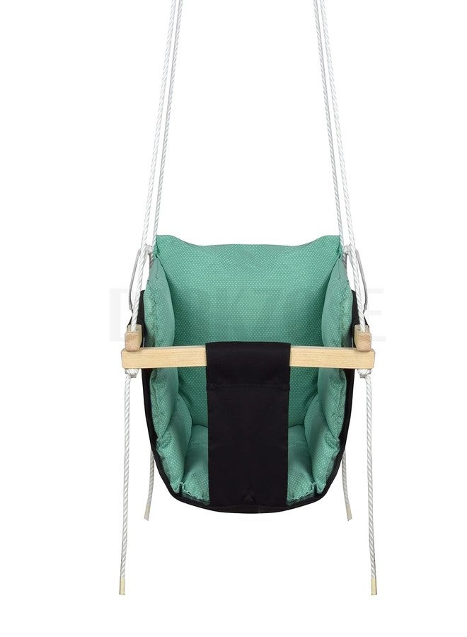 DARKZONE Swing Jhula for Kids Baby's Children Folding and Washable 0-8 Years Garden Jhula for Babies for Indoor Outdoor (Black Green) - Image 2